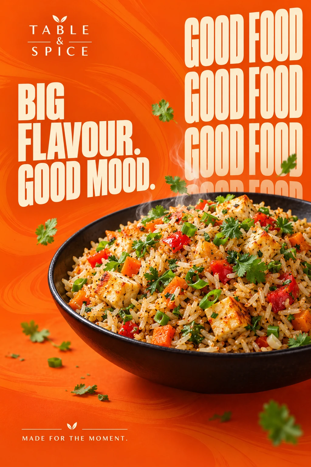 Illustrative rice food poster creative study
